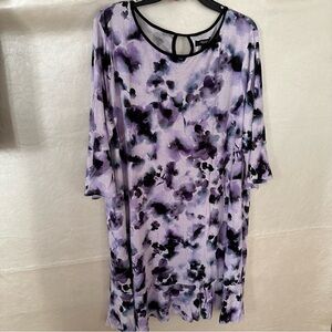 Simply Vera Vera Wang Purple Tunic Top with 3/4 Sleeves